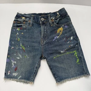 Polo Ralph Lauren Denim Shorts Boys 8 Sullivan Slim Paint Splatter denim shorts - Picture 1 of 6