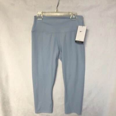 NWT Nike Women's One High-Waisted Crop Leggings, Light Blue, Gentle Support - Image 1 of 4