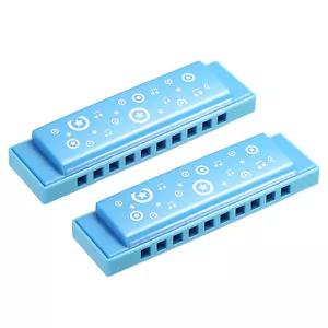 Translucent Harmonica Assortis Couleurs 10 Trous Bleu Professionnels Paquet de 2 - Bild 1 von 7