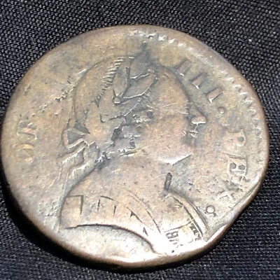 1778 Machin's Mills Colonial Copper Coin Vlack 12-78b - VG+ (Very Good) - Image 1 of 4