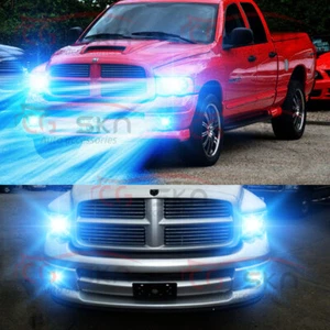 Faro LED + Bombillas antiniebla 9006 para Dodge Ram 1500 2500 3500 8000K 9007 02-05 - Imagen 1 de 11
