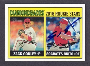 2016 HERITAGE #179 Socrates Brito RC DIAMONDBACKS SIGNED AUTOGRAPH AUTO COA - Picture 1 of 1