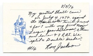 Ron Jackson Signed Card Autograph Baseball MLB Roger Harris Collection - Picture 1 of 2