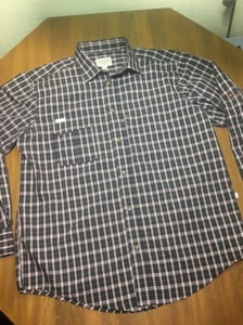 Cabelas Plaid Camp Casual Classy Large L 61 Button Up Shirt Roll Sleeves - Picture 1 of 12