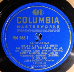 12" Robert Casadesus78 Record Set COL MM 566 SAINT SAENS Concerto 4 C Minor BX2 - Picture 1 of 3