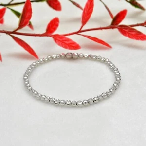 Women 925 Sterling Silver Beaded Balls Bracelet Bangle Fashion Jewelry Gift - Picture 1 of 12