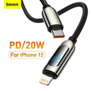 Baseus PD 20W Type-C to iP Fast Charger Cable Cord For iPhone14 13 12 11 Pro Max - Picture 1 of 14