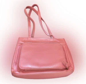 Saint John's Bay Vintage 70s Style Genuine Leather Pink Medium Size Shoulder Bag - Picture 1 of 14