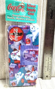 Coca-Cola Eisbär Federmäppchen Schulbedarf Etui - 1997 NEU VERSIEGELT - Bild 1 von 3