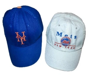 2X VINTAGE MENS NEW YORK METS BASEBALL CAPS 47 BRAND FORTY SEVEN NY MLB RARE - Picture 1 of 22