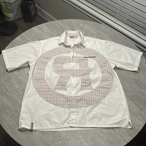Vintage ROCAWEAR Graphic Shirt Retro Hip Hop Patchwork Plaid Spellout 00s Y2K XL - Picture 1 of 8