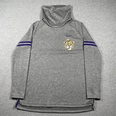 Suéter LSU Mujer Gris Medio Manga Larga Nike Cuello Embudo Pullover Deportes Foto 1 de 4