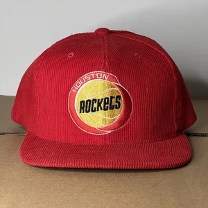 Vintage Houston Rockets Hat Cap Snapback Red Corduroy NBA Starter Mens 90s - Bild 1 von 5
