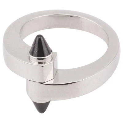 Anel masculino Cartier Menotte ônix ouro branco 18k tamanho 9 60 - Imagem 1 de 4