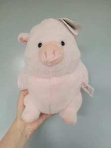 Bellies Fat Chubby Tubby Rosa Maiale Seduto Piglet Ball Peluche Morbido Giocattolo 8" Etichetta - Foto 1 di 6