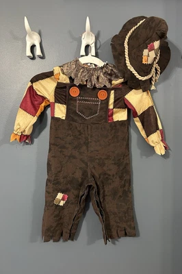 Spirit Halloween Happy Harvest Scarecrow Overalls Infant Child Costume 18-24 Mo - Image 1 of 4