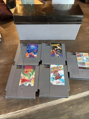 Lote De 5 Cartuchos Videojuegos Nes + Estuche Rygar Super Mario 2 Probado Foto 1 de 4