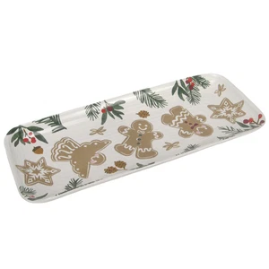 St Nicholas Square Evergreen Lane Small Serve Platter Gingerbread Men NOB - Picture 1 of 8