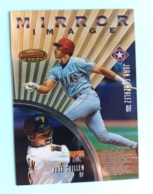 1997 BOWMANS BEST JUAN GONZALEZ GARY SHEFFIELD MIRROR IMAGE MI6 RANGERS MARLINS - Image 1 of 2