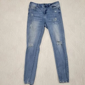 WAX Jean Butt I love you distressed blue jeans size 9/29 - Picture 1 of 7