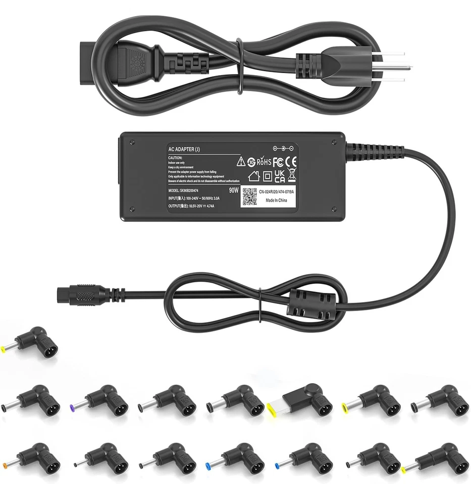 90W Laptop Charger Compatible with HP Acer Lenovo Dell Asus Universal w/ 15 Tips - Image 1 of 4