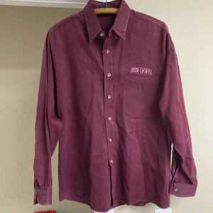 Bud Light Bon Homme Herren Med Button Down Langarm Hemd bestickt Vintage - Bild 1 von 4