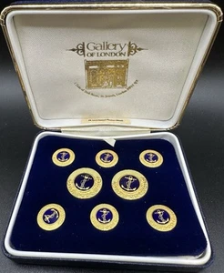 Gallery Of London Badge And Button Co Navy Anchor Button Set of 8 With Box - Picture 1 of 3