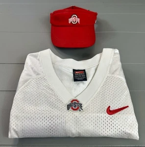 Nike Team The Ohio State Buckeyes 2XL AJ Hawk #47 Football Jersey & Visor Hat - Picture 1 of 18