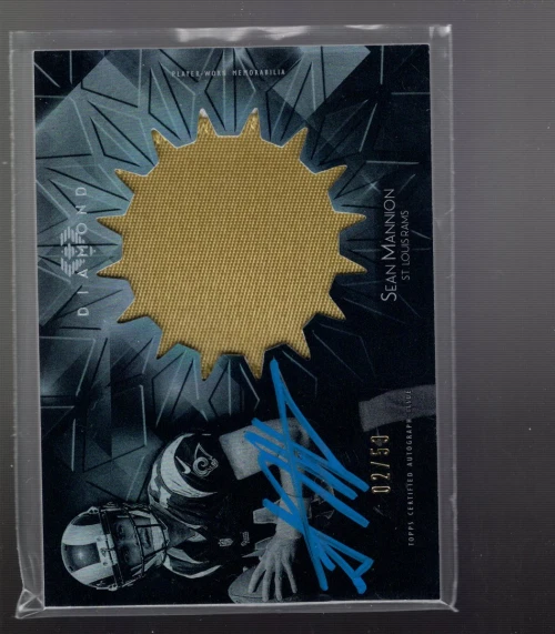 B5344- 2015 Topps Diamond Rookie Jumbo Patch Autograph Blue Ink Sean Mannion /50 - Image 1 of 2
