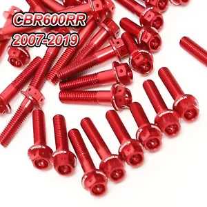 Red Crankcase Cover Engine Bolt For Honda CBR600RR 07 08 - Foto 1 di 6