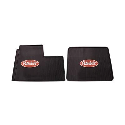 Комплект резиновых передних напольных ковриков для грузовика Peterbilt Motors с логотипом 2005 г. и новее - Изображение 1 из 4