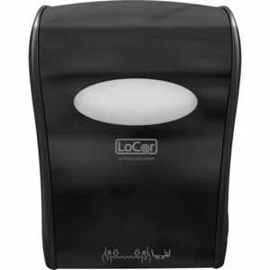 Solaris® LoCor® Dispenser asciugamani a rullo meccanico a mani libere nero D68006 - Foto 1 di 2