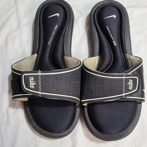 Nike Women's Comfort Footbed Size 8 Black White Slide Sandals 360883-011 EUC - Picture 1 of 6
