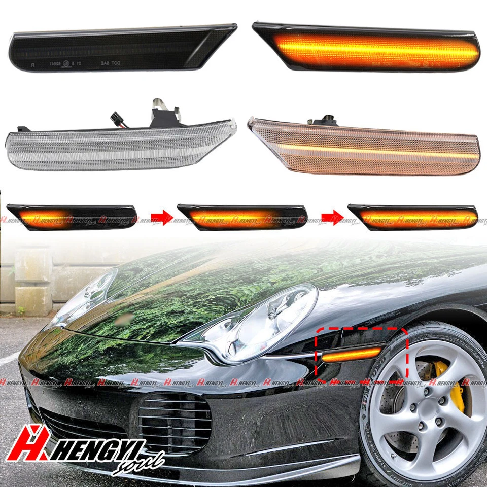Lámpara de luz LED lateral secuencial para Porsche Boxster 986 911 996 1998-2004 Foto 1 de 4