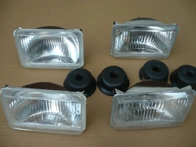 Scheinwerfer H4 US Volvo 240 242 244 246 260 165 x 106 mm Umrüstung + Hella Birn - Bild 1 von 4