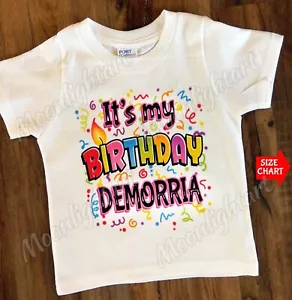 Maglietta Personalizzata Nome E' Il Mio Compleanno Confetti Carina Compleanno Bambina - Foto 1 di 2
