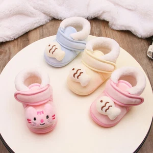 Boy Girl Baby Infant NewbornToddler Pram Shoes Lovely Anti-Slip Fluffy Bootie - Picture 1 of 15
