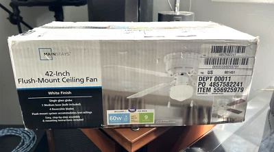 Mainstays 42" Flush-Mount Indoor Ceiling Fan w/Light - Image 1 of 2