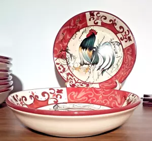 Certified International Le Rooster Pasta Bowls 9" by Geoffrey Allen: Set of 2 - Picture 1 of 5