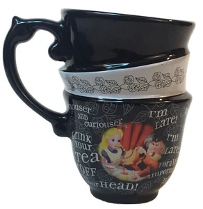 Disney Parks Alice In Wonderland Triple Stacked 3 Tea Cup Mad Hatter Coffee Mug - Picture 1 of 7