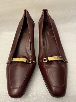 Винтажные женские бордовые кордованские кожаные туфли на низком каблуке Brooks Brothers 7,5 M - Изображение 1 из 4