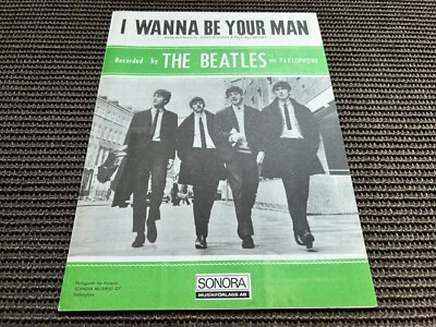 THE BEATLES I WANNA BE YOUR MAN SWEDISH SHEET MUSIC ARCHIVE COPY ROLLING STONES - Image 1 of 3