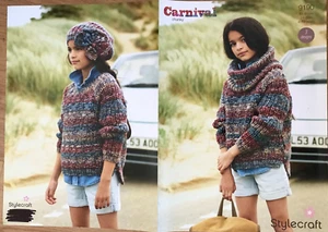 Niñas Grueso Jersey Snood + Flor Sombrero Conjunto PATRÓN TEJIDO Stylecraft 9190 - Imagen 1 de 9