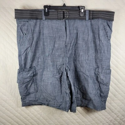 Nat Nast Mens Cargo Shorts Size 46 Waist  Cotton Blend Gray Belted Pockets - Image 1 of 4