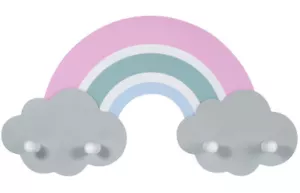 Garderobe Kinder Regenbogen Wandhaken Holz 48 x 26 x 6,5 cm SEHR GUT Kindsgut - Bild 1 von 7