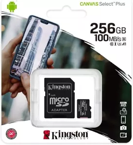 256GB Kingston U3 Micro-SD Memory Card for Samsung Galaxy S20, S20+, S20 Ultra - Picture 1 of 3