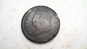 1814 großer Cent klassischer Kopf *kleines Loch oben* gute amerikanische Penny-Münze - Bild 1 von 6