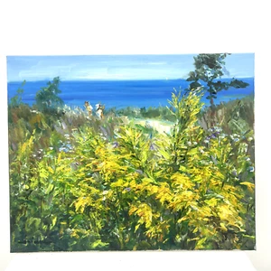 Original Ölgemälde Tadeusz Seidel "Offenland Seeufer" Öl auf Leinwand 16"x20" - Bild 1 von 4