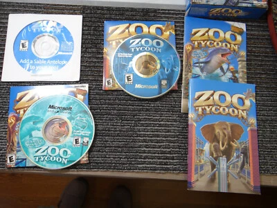 Zoo Tycoon assortment of discs and manuals and a box and antelope + marine mania - Image 1 of 3