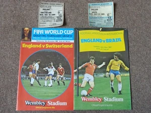 1980 (WC) England v Switzerland & 1981 v Brazil - BOTH Programmes & Tickets - Picture 1 of 6